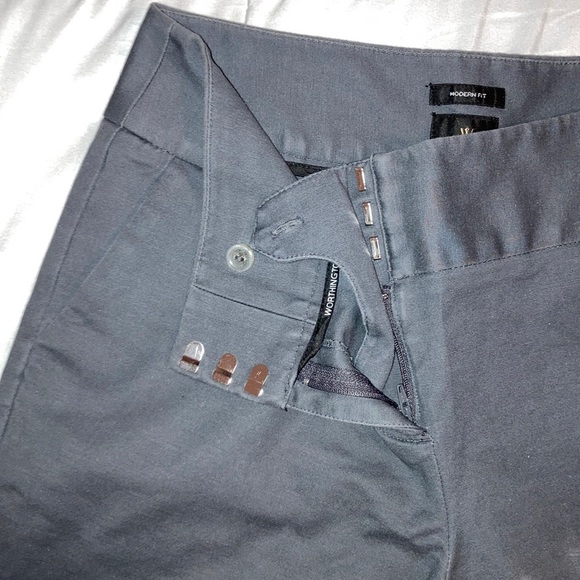 Worthington Modern Fit Dress Pants w/ Cuffed Legs | Grey | Size 4 - Picture 3 of 7
